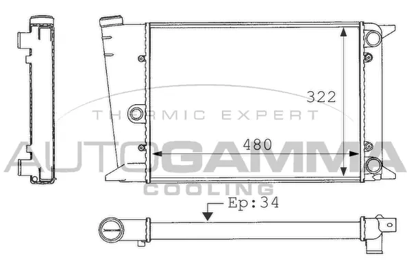 Radiator, engine cooling (101049)