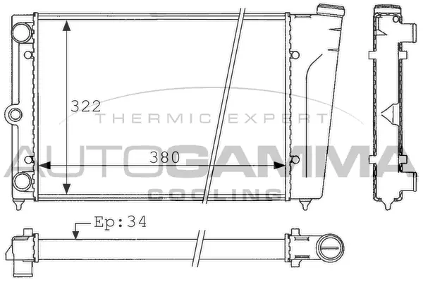 Radiator, engine cooling (101039)
