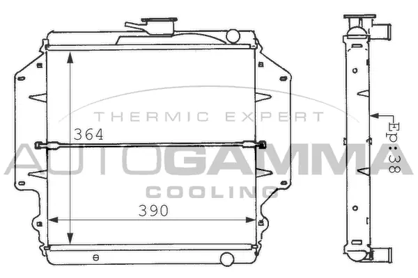 Radiator, engine cooling (100946)