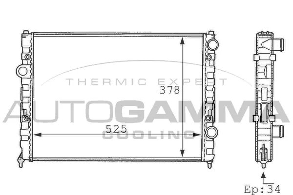 Radiator, engine cooling (101075)