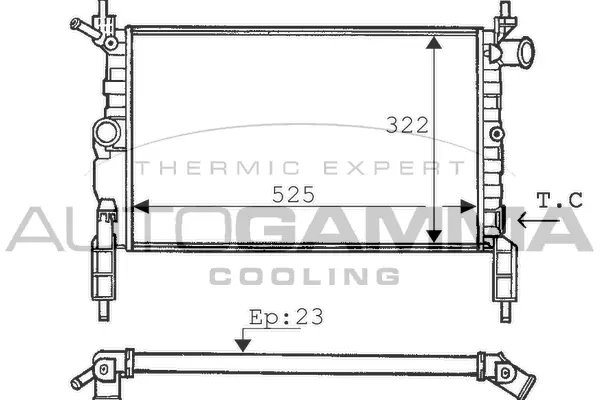Radiator, engine cooling (100665)