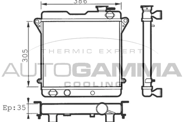 Radiator, engine cooling (100250)