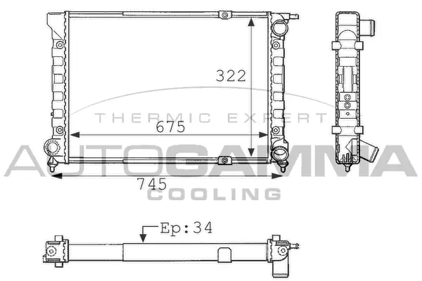 Radiator, engine cooling (101053)