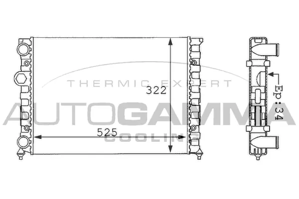 Radiator, engine cooling (101056)