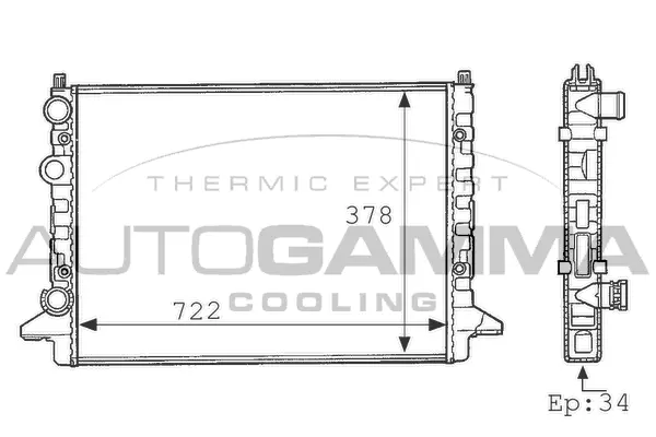 Radiator, engine cooling (101077)