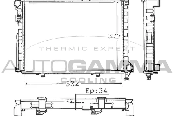 Radiator, engine cooling (100546)