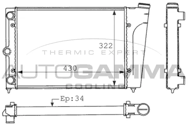 Radiator, engine cooling (101040)