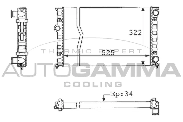 Radiator, engine cooling (101058)