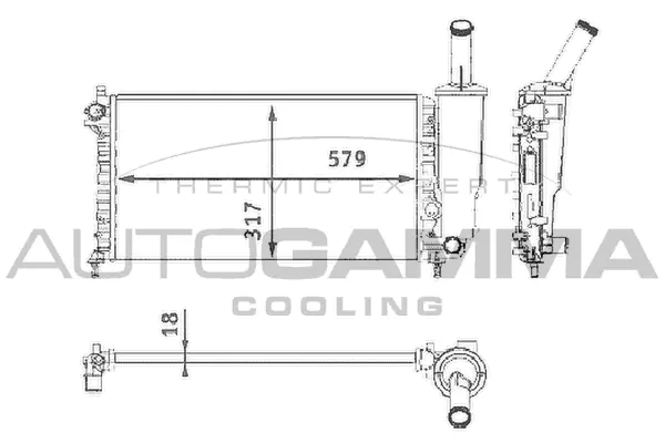 Radiator, engine cooling (101404)