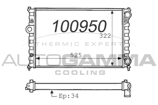 Radiator, engine cooling (100950)
