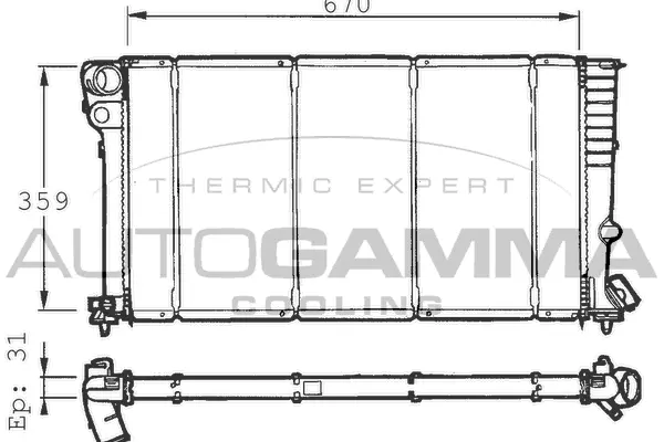 Radiator, engine cooling (100159)