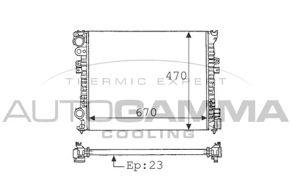 Radiator, engine cooling (100185)