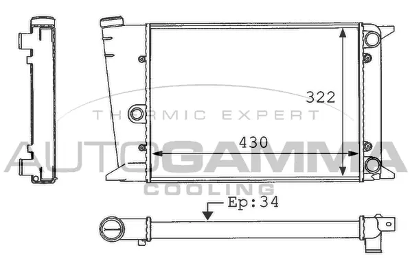 Radiator, engine cooling (101045)