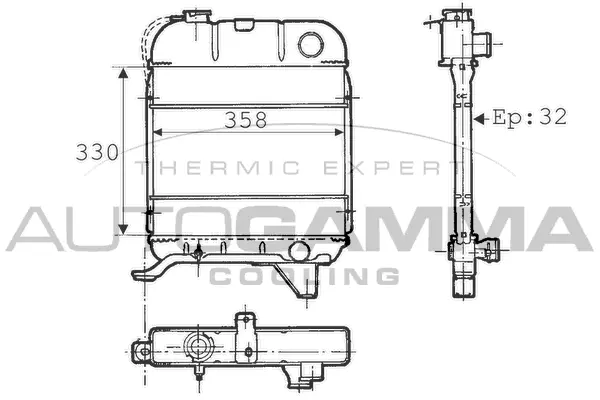 Radiator, engine cooling (100762)