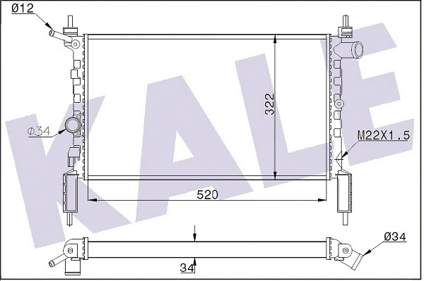 Radiator, engine cooling (346195)