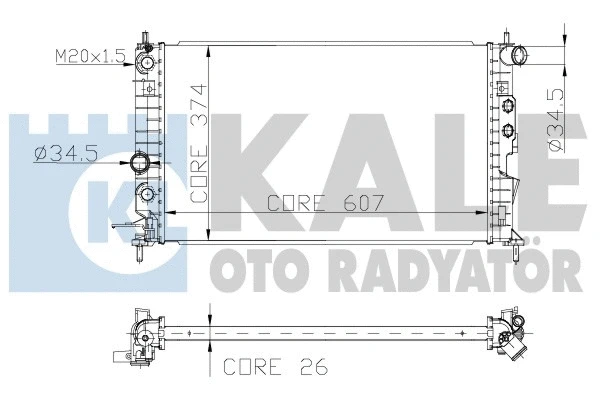 Radiator, engine cooling (136100)