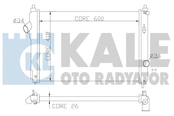 Radiator, engine cooling (355100)