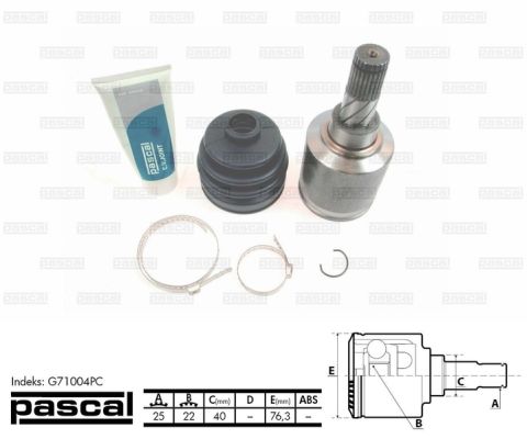 Joint Kit, drive shaft (G71004PC)