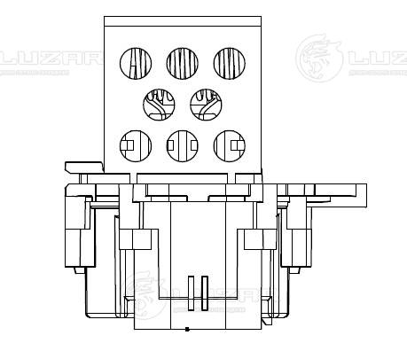Series resistor, electric motor (radiator fan)