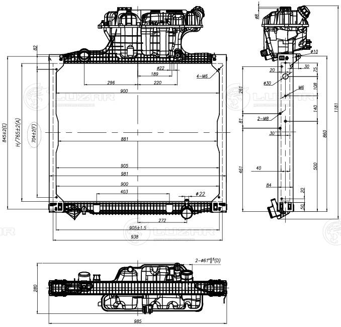 Radiator, engine cooling