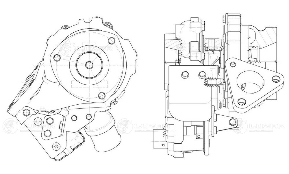Pressure converter, turbocharger