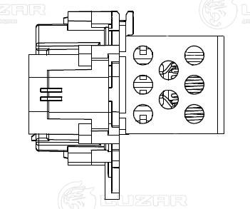 Series resistor, electric motor (radiator fan)