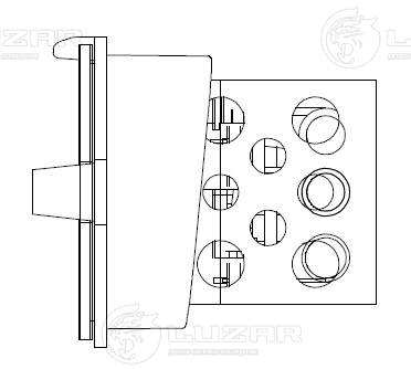 Resistor, interior blower