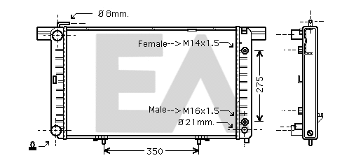 Radiator, engine cooling (31R50049)