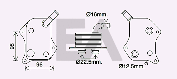 Oil Cooler, engine oil (37G02007)