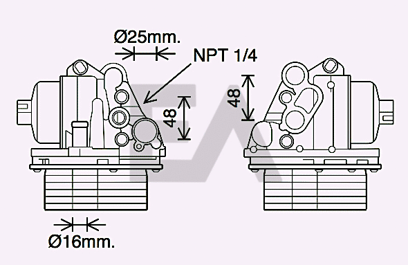 Oil Cooler, engine oil (37G55006)