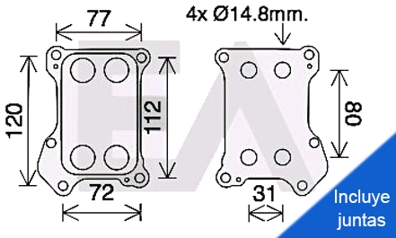 Oil Cooler, engine oil (37G54014)
