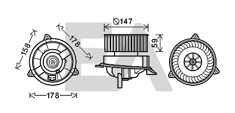 Electric Motor, interior blower (42A22001)