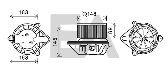 Electric Motor, interior blower (42A60017)