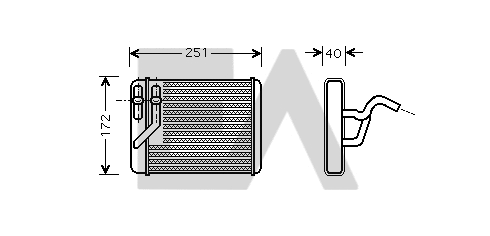 Heat Exchanger, interior heating (45C28007)