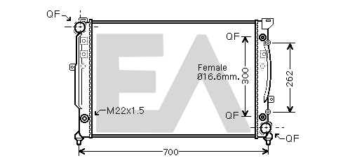 Radiator, engine cooling (31R02089)