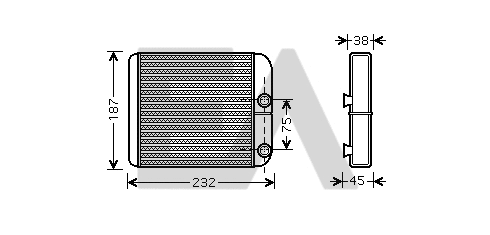 Heat Exchanger, interior heating (45C78005)