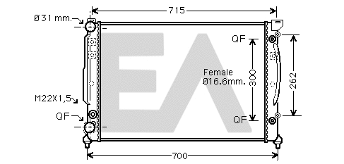Radiator, engine cooling (31R02083)