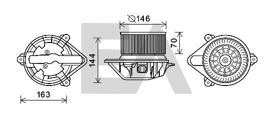 Electric Motor, interior blower (42A60008)