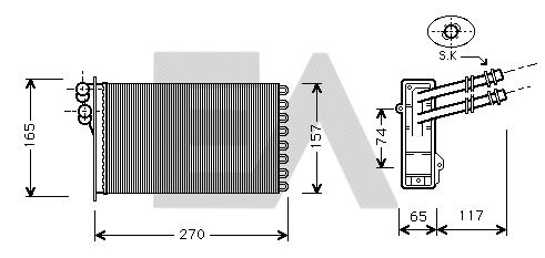 Heat Exchanger, interior heating (45C77009)