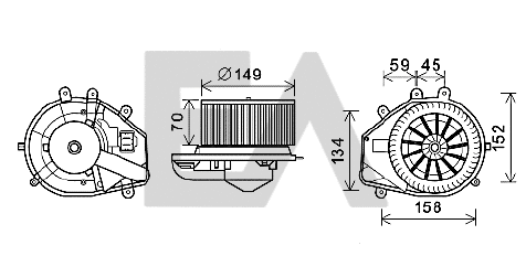 Electric Motor, interior blower (42A77009)