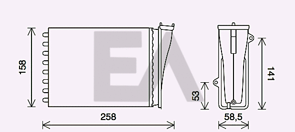 Heat Exchanger, interior heating (45C55011)