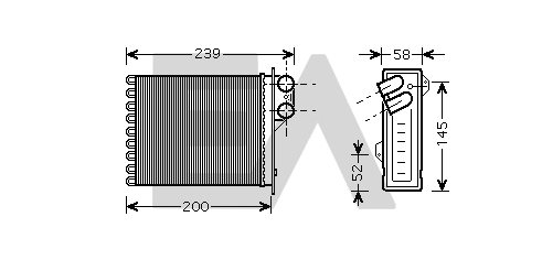 Heat Exchanger, interior heating (45C60029)