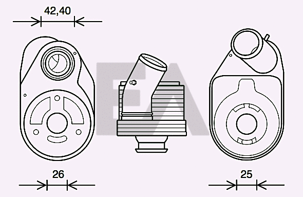Oil Cooler, engine oil (37G25006)
