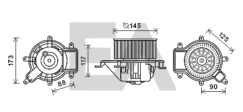 Electric Motor, interior blower (42A55014)
