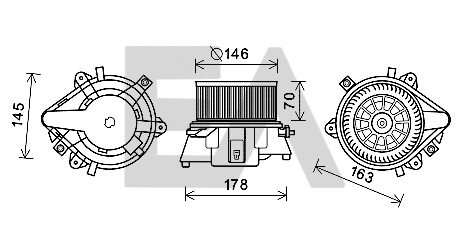 Electric Motor, interior blower (42A25022)