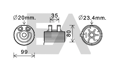 Oil Cooler, engine oil (37G18001)