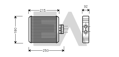 Heat Exchanger, interior heating (45C77010)