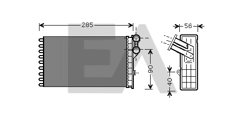 Heat Exchanger, interior heating (45C10020)