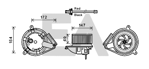Electric Motor, interior blower (42A50011)