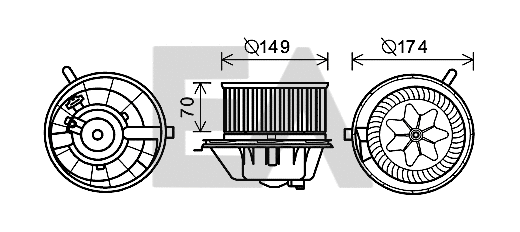 Electric Motor, interior blower (42A77004)